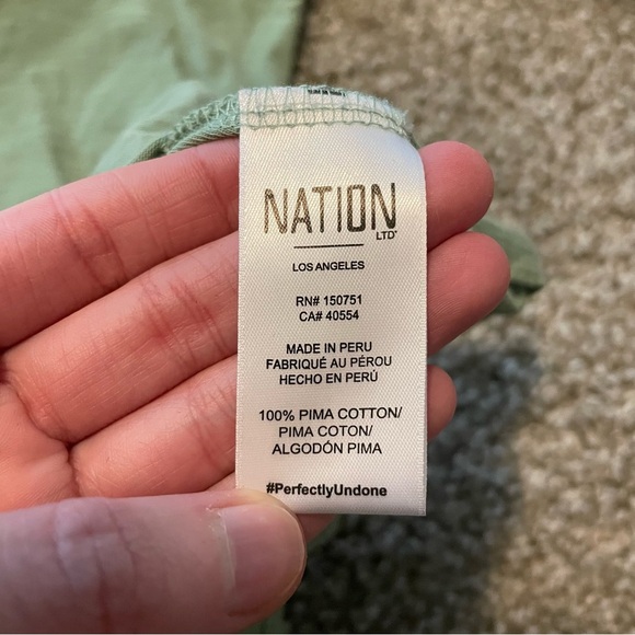 Nation LTD Nigella balloon puff sleeve blouse top green - Picture 6 of 6